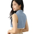 thumbnail image 4 of Women's Denim False Collar, Detachable Layering Dickey for Sweaters and Blouses, Button Down Decorative Collar to Refresh Tops and Dresses-Light Blue, 4 of 8
