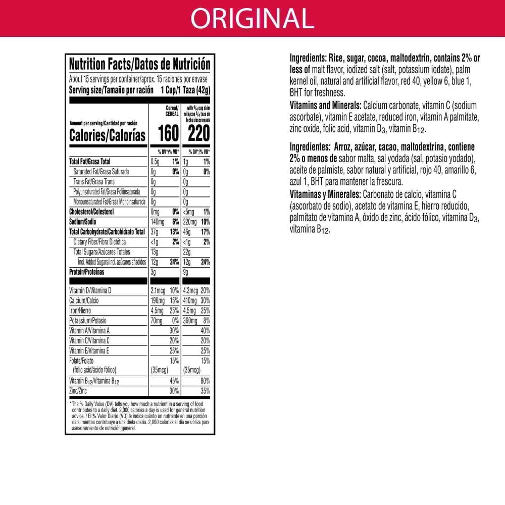 Kellogg's Special K Original Cold 18 oz & Kellogg's Choco Krispies Cereal 23.3 oz