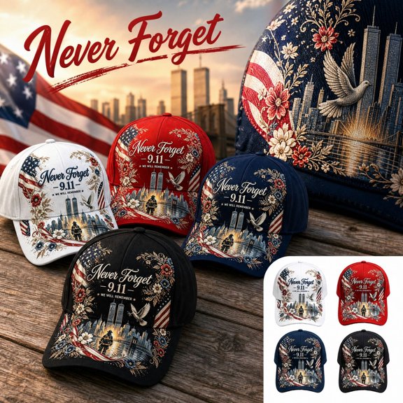 Yungyresw 911 Memorial 25Th Anniversary Hat Never Forget American Flag Baseball Cap