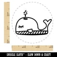thumbnail image 2 of Snoozing Whale Doodle Self-Inking Rubber Stamp Ink Stamper - Purple Ink - Small 3/4 Inch, 2 of 7