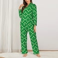 thumbnail image 2 of Easygdp St Patrick's Day Women's Long-Sleeve Shirt and Full-Length Bottom Pajama Set,Two Piece Loungewear Soft Pajama Top and Pants Pjs Sleepwear-X-Large, 2 of 7