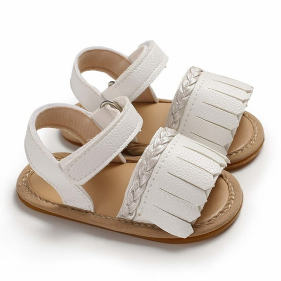 Honeeladyy Discount Newborn Baby Summer Sandals Tassel Soft Sole Open Toe Crib Shoes Kids Anti-slip Prewalker