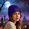 thumbnail image 5 of GUACER Halloween Cute Beanies for Women Warm Casual Soft Embroidered Knit Hats, 5 of 7