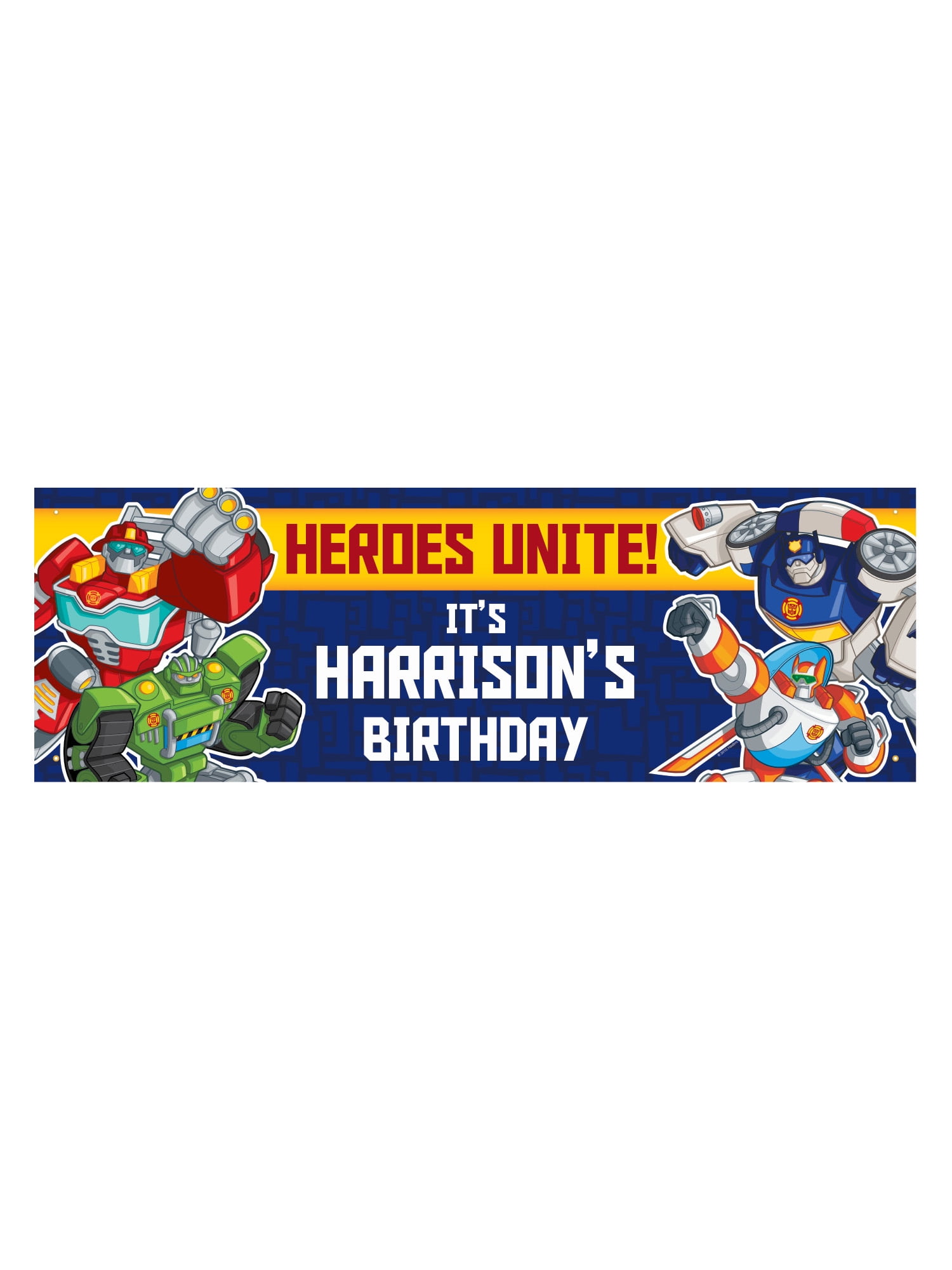 Personalized Transformers Rescue Bots Kids Birthday Banner