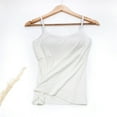 thumbnail image 5 of PANGF Pure Color Organic Cotton Camisole Tank For Women With Build In Shelf Bra Tank Top Adjustable Spaghetti Straps Soft Stretch Undershirt, 5 of 6