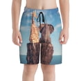 thumbnail image 2 of Cauagu Elephant And A Giraffe Sitting On A Rock Admiring The Ocean Print Swim Trunks for Men,Youth Boys Swim Shorts Compression Liner Beach Shorts Boys' Swimming Shorts 7-20 Years Bathing Suit-Medium, 2 of 7