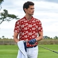thumbnail image 3 of Honeii Ho-Ho-Ho Print Polo Shirt, A Classic Short-Sleeved, Button-Down Golf Shirt for Men,Mens Polo Shirts Short Sleeve-Medium, 3 of 6