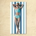 thumbnail image 2 of Popular Home Essentials, Cotton Oversized Beach Towel Large 70 X 35 Inch Pool Towel Rose Red Striped Swimming Cabana Towel Water Absorbent Quick Drying Towel Swimming Towel, 2 of 9