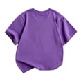 thumbnail image 4 of Zylarhe Girls Halloween Tops Short Sleeve Crewneck T Shirt for Casual Summer Fun Graphic Shirt for Kids Purple 3-4 Years, 4 of 4