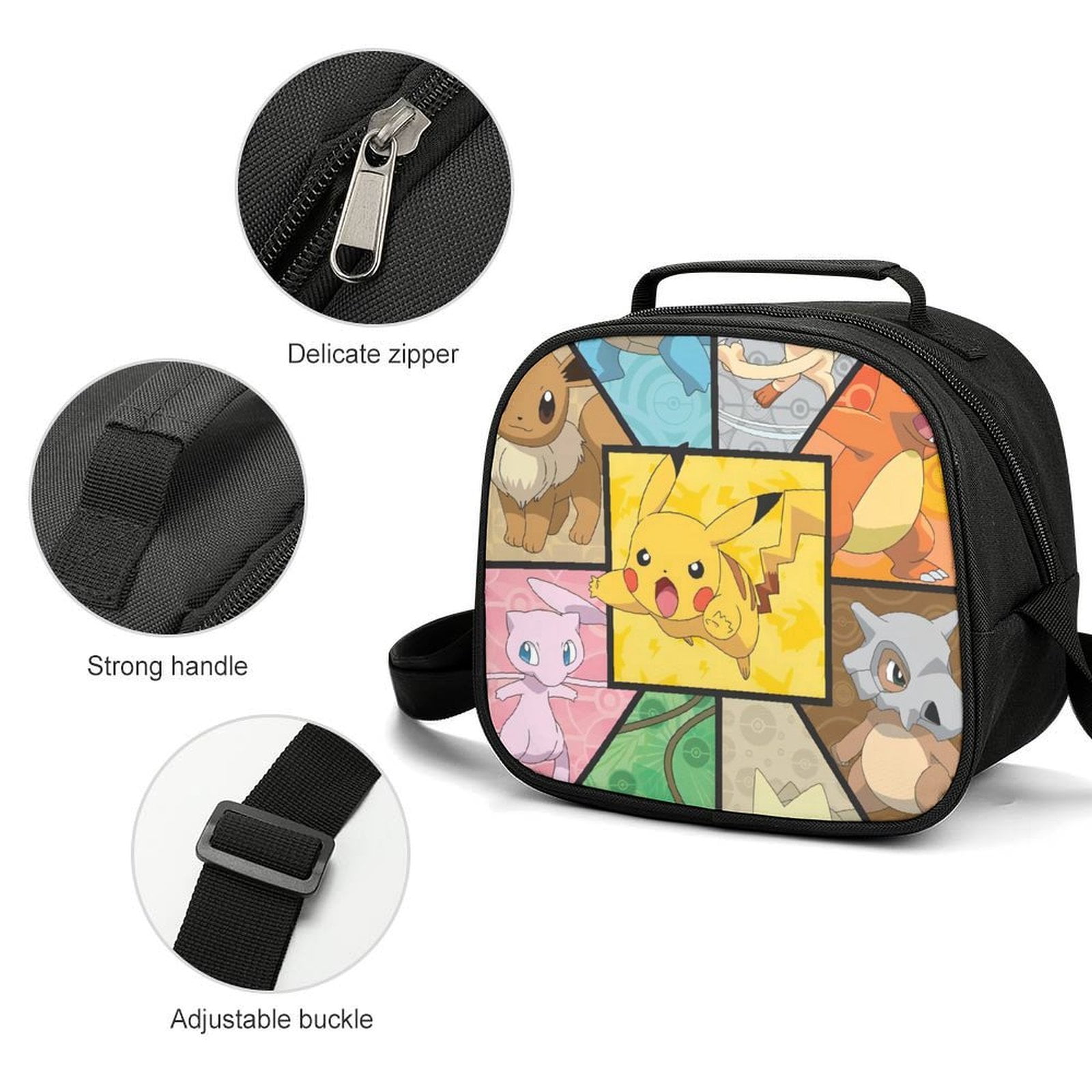 Poke-mon Cartoon Lunch Bags Are Suitable For Work Travel And Outdoor Activities One size
