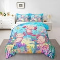 thumbnail image 2 of Erosebridal Pink Axolotl Soft Lightweight Bed Comforter Set Kawaii Sea Animal Comforter Set Cute Sea Creature 3D Quilt Set Bedroom Decoration 1 Comforter Set 1 Pillowcases, 2 of 7