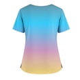 thumbnail image 5 of Womens Gradient Color Vneck Scrub Tops Short Sleeve Work Scrubs Summer Fall Shirts 2026 Trendy, #03 Light Blue, XXL, 5 of 6