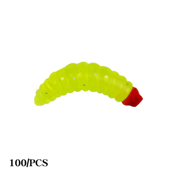 EDTara 100 Pcs Bass Fishing Worms Lures Maggot Baits Bread Worm Silicone  Soft Lure Set For Freshwater Saltwater Fishing 0.4g / 2cm 
