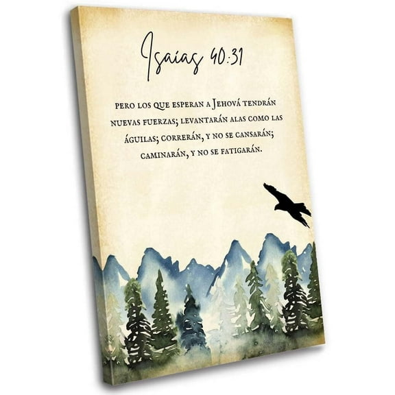 Isaiah 40 31 Wall Art Spanish Bible Verse Wall Art Christian Quotes Posters Art Deco Modern Canvas Paintings for Living Room Decor Aesthetic