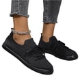 thumbnail image 3 of UDAUDU Womens Sneakers Knit Breathable Lace Up Walking Shoes Non Slip Lightweight Casual Tennis Shoes Work Shopping Travel Shoes Black, 3 of 5