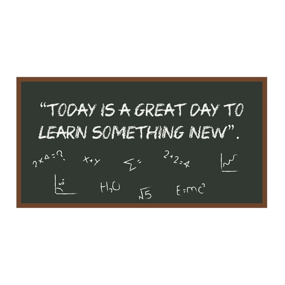 CLASSROOM - School Wall Art Equations & Formulas Blackboard Chalkboard Decoration Inspirational Quotes Design Vinyl Adhesive Wall Decal Sticker - Today Is A Great Day To Learn Something New 20" x 10"