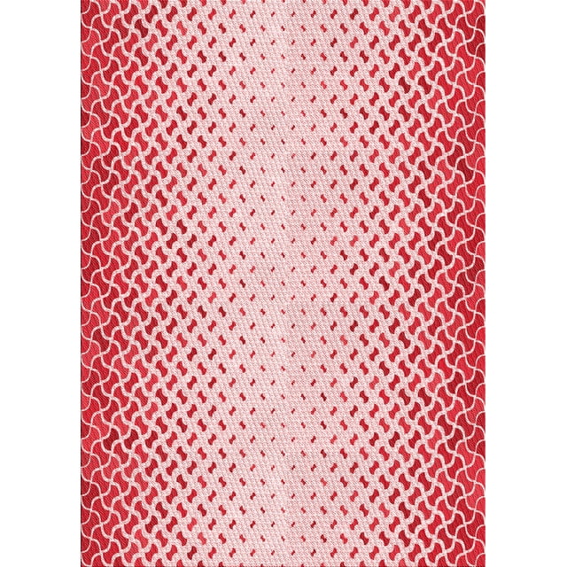 Ahgly Company Machine Washable Indoor Rectangle Transitional Light Red Pink Area Rugs, 2' x 5'