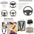 thumbnail image 5 of Jeiento Sea Turtle Car Seat Cover Set with Steering Wheel Cover Seat Belt Covers Trash Bag Air Vent Phone Holder Rearview Mirror Cover Cup Coasters Blue Key Chain 15 PCS Auto Accessories, 5 of 7