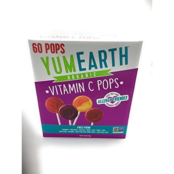 YumEarth Organic Assorted Vitamin C Pops 60 Each