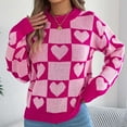 thumbnail image 4 of Itsame Women Pullover Sweaters Loose Crew Neck Sweater Long Sleeve Sweatertop Pink Size L, 4 of 8