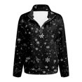 thumbnail image 2 of Gibobby Sudaderas para Mujer Diario Estampado Navidad Sudadera Informal con Cremallera Camisas Sueltas(Negro,CH), 2 of 4