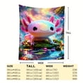 thumbnail image 2 of Fantasy Axolotl Rainbow Forest Glow Flannel Blanket Soft Warm All Season Blanket Sofa Bed Office Camping Travel Gift Blanket Birthday Anniversary Gift Travel Festive Pattern Home Decorators, 2 of 7