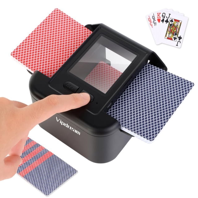 Barajador automático de cartas Vipdream, USB C, recargable, 1 o 2 mazos