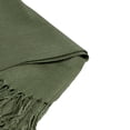 thumbnail image 2 of TZ Promise Women Olive Green Pashmina Shawl and Wrap Soft Solid Color Scarf with Fringes, 2 of 5