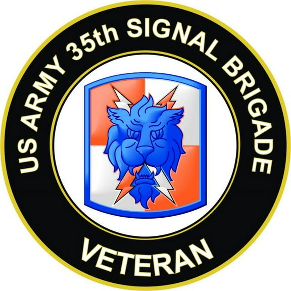 3.8 Inch U.S. Army 35th Signal Brigade Veteran Sticker Decal