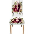 thumbnail image 2 of Chair Seat Covers Set of 6 Washable Parsons Chair Cover for Home,Hotel,Banquet Watercolor Boho Burgundy Red Magenta White Pink Floral Bouquet Flowers, 2 of 5
