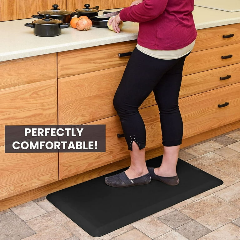 Kitchen Mat Rug for Floor,Kitchen Floor Mats 2PCS Cushion Anti Fatigue  Comfort Mat for Home and Standing Desk (Black)