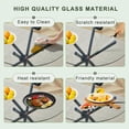 thumbnail image 5 of Hi loPres 36.6-Inch Round Glass Dining Table Set for 4, Modern Black Metal Legs with White Fabric Chairs, 5-Piece Kitchen Room Furniture, 5 of 10