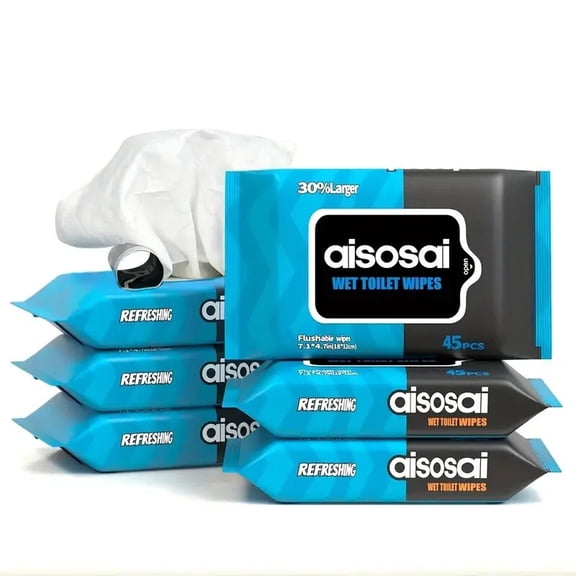 2 Pack, 90pcs Flushable wet Wipes for Adult Wet Wipes,7.1*4.7inch