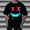 Black, variant on Men's Creepy Smile Face T Shirts Novelty Spooky Halloween Clothes Short Sleeve Crewneck Scary Tee Tops