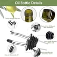 thumbnail image 3 of CozyNestFinds Olive Oil Dispenser Bottle,1 Pcs Green Glass Olive Oil Dispenser and Vinegar Dispenser Set with 2 Stainless Steel Pourers,2Labels,1Brush and 1Funnel Oil Bottles for Kitchen,17oz(500ml), 3 of 15
