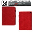 thumbnail image 2 of Embossed Folio Flip Smart Case for Amazon Kindle Fire HD8 / HD8 Plus 2020/2022, Premium PU Leather Kickstand Card Slots Magnetic Auto Sleep / Wake with Pen Slot Case, Red, 2 of 5