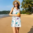 thumbnail image 3 of Balery cute winter Gnome Vestidos de verano para mujer con estampado: vestido holgado sin mangas, vestido playero informal y cómodo para días calurosos., 3 of 7
