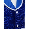 thumbnail image 5 of Kaerm Boys Girls Sequined Waistcoat Jazz Hip Hop Performance Dance Crop Tops Disco Party Vests Jacket Blue 12, 5 of 7