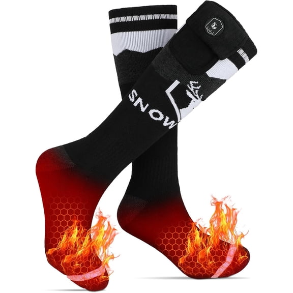 SNOW DEER Upgraded Rechargeable Electric Heated Socks,Ultimate Foot Warmer for Men & Women, Perfect for Skiing, Camping, Hiking, Motorcycling, &Outdoor Riding in Winter