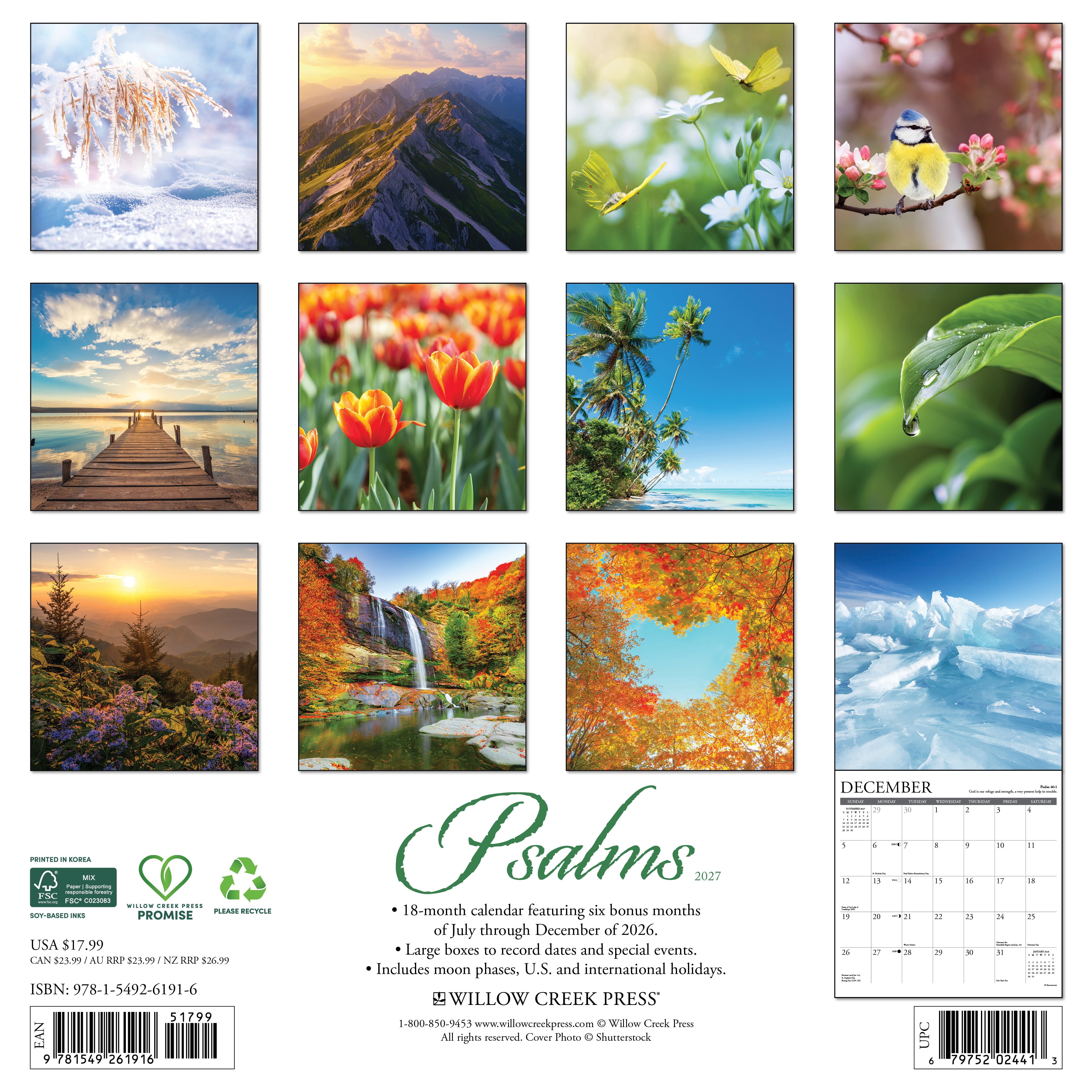 Willow Creek Press, Psalms 2027 Wall Calendar