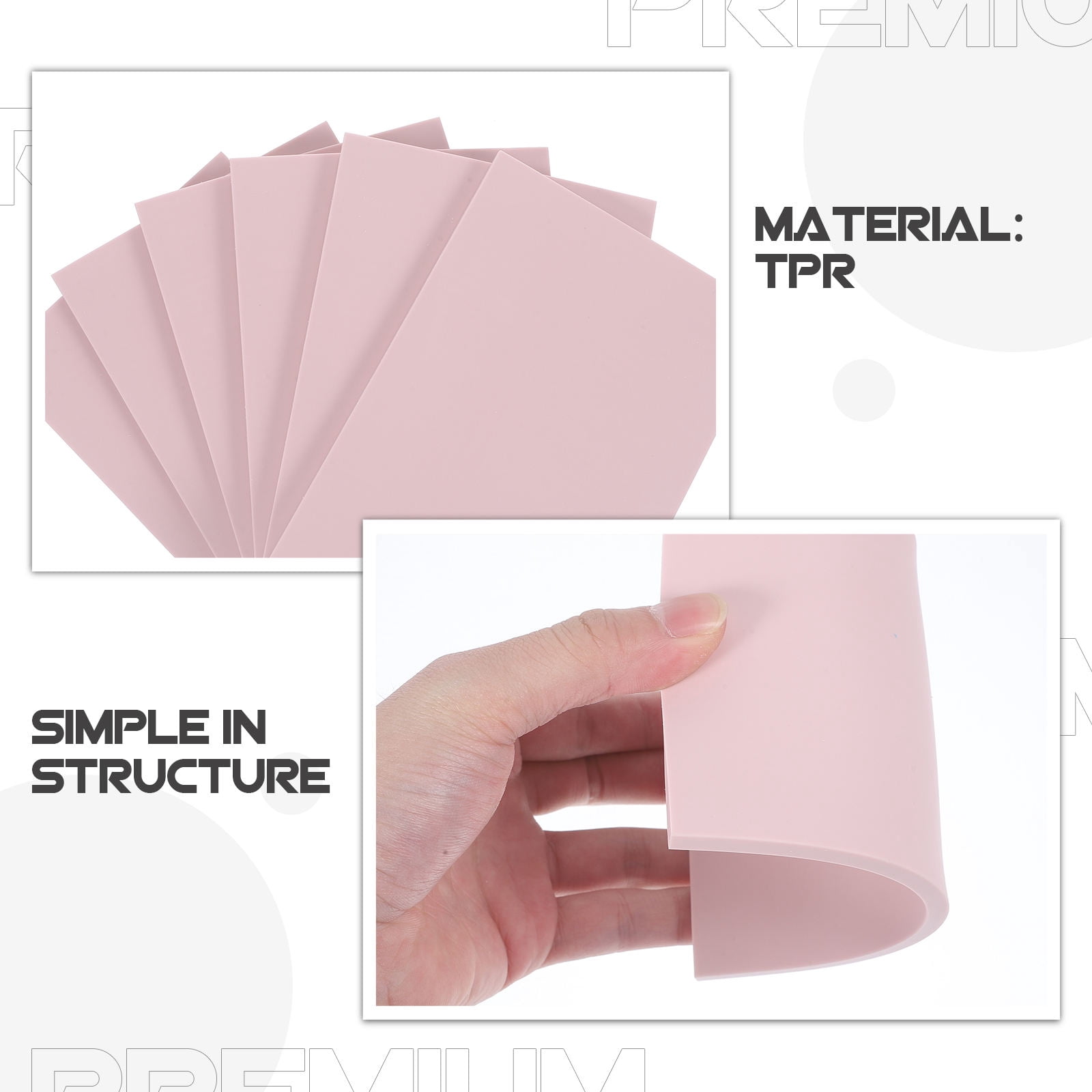 Masteelf  10 Pcs Rubber Carving Blocks Professional Ink Pads for Stamping Kids Letter Stamps Clay Pink