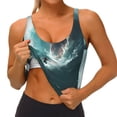 thumbnail image 3 of KLL Surfing Shark for Workout Tank Tops for Women,U Back Fitness Top Built in Shelf Bras Padded Fit for Yoga Gym-Large, 3 of 8