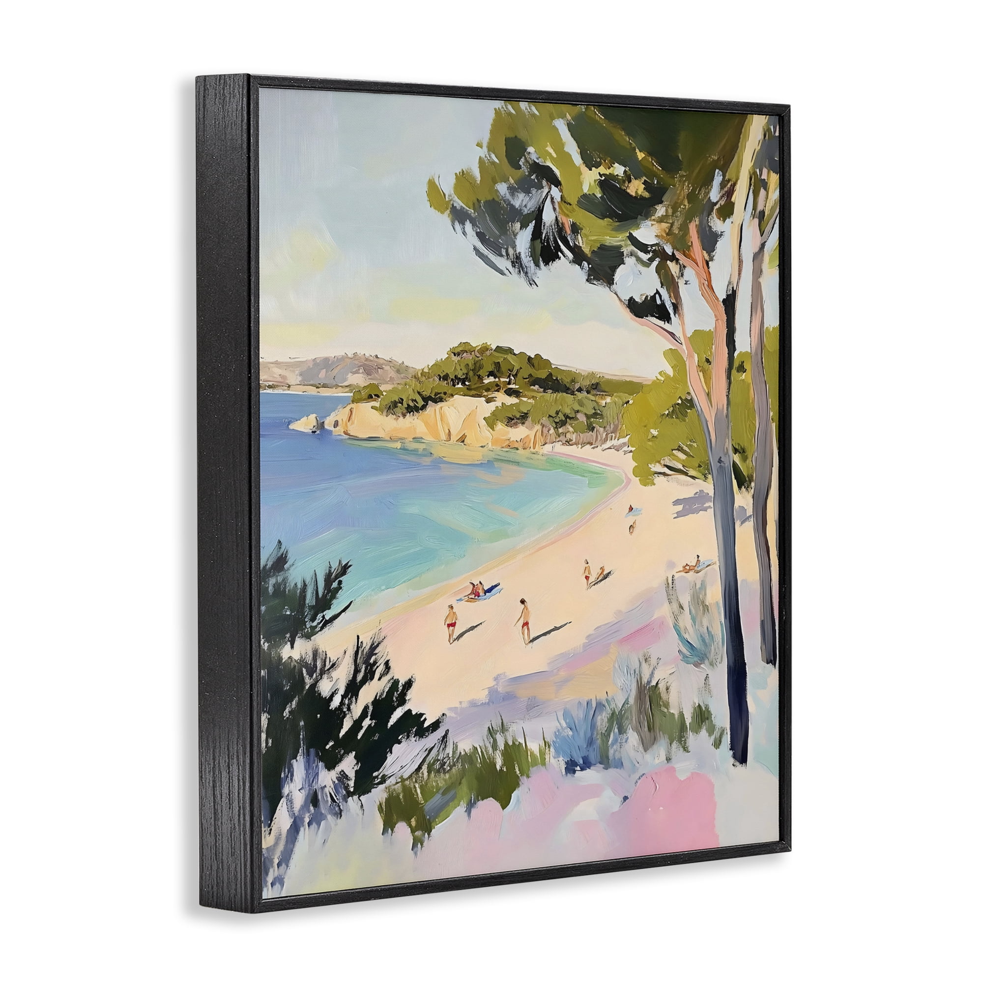 Stupell Industries Amalfi Coast Beach Escape Black Framed Giclee Art, design by The Prints Vibe
