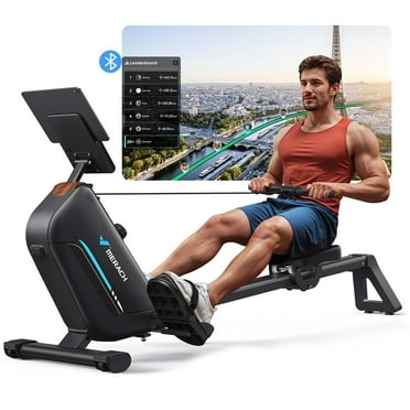 MERACH Magnetic Rowing Machines for Home, Quiet Row Machine with 51.2" Extended Rail, 16-Level Powerful Magnetic Rower and 350 LBS Weight Capacity