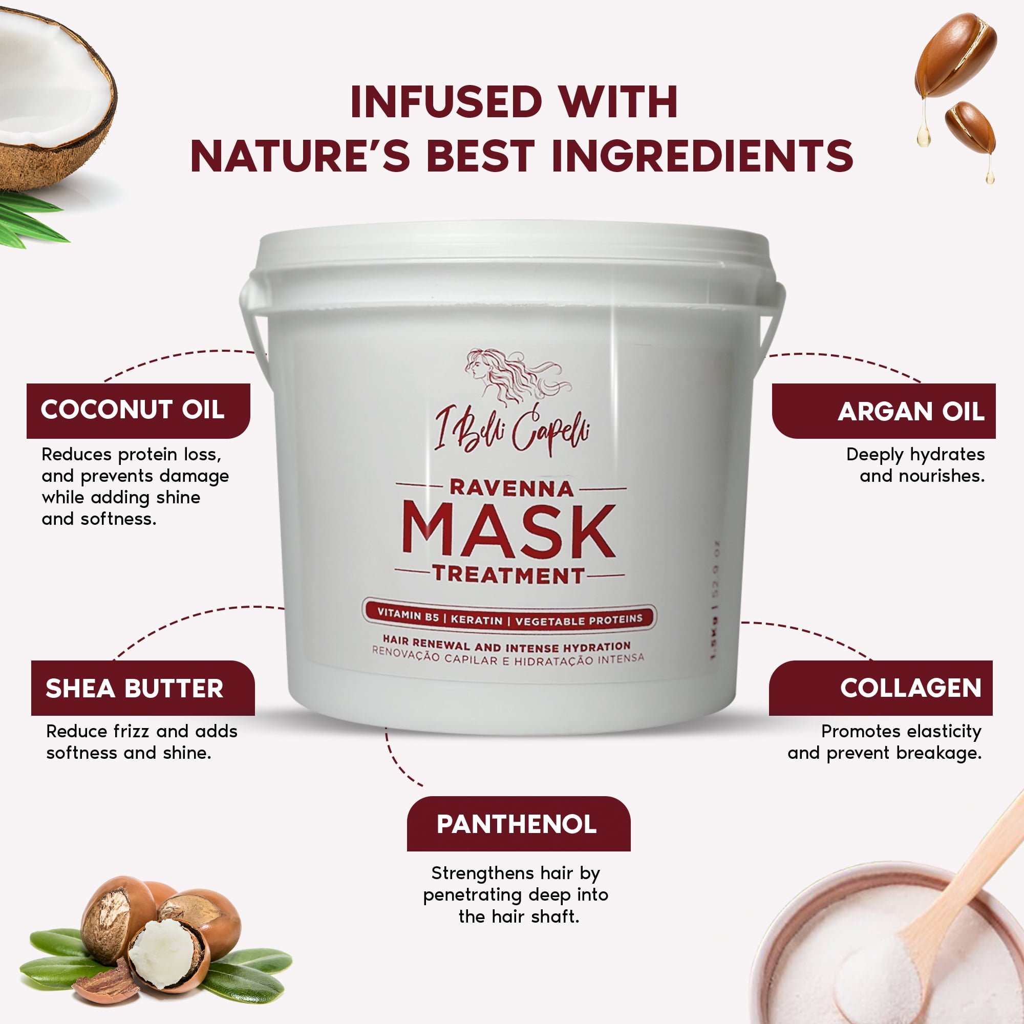 Kit I Belli Capelli Ravenna B-tox Repair + Intense Moisturizing Mask