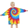 thumbnail image 3 of Colorful Tie Dye Mandala Pattern Blanket Hoodies for Kids 6-13YR Oversize Wearable Blanket Hoodies for Boys Girls Teens, 3 of 7