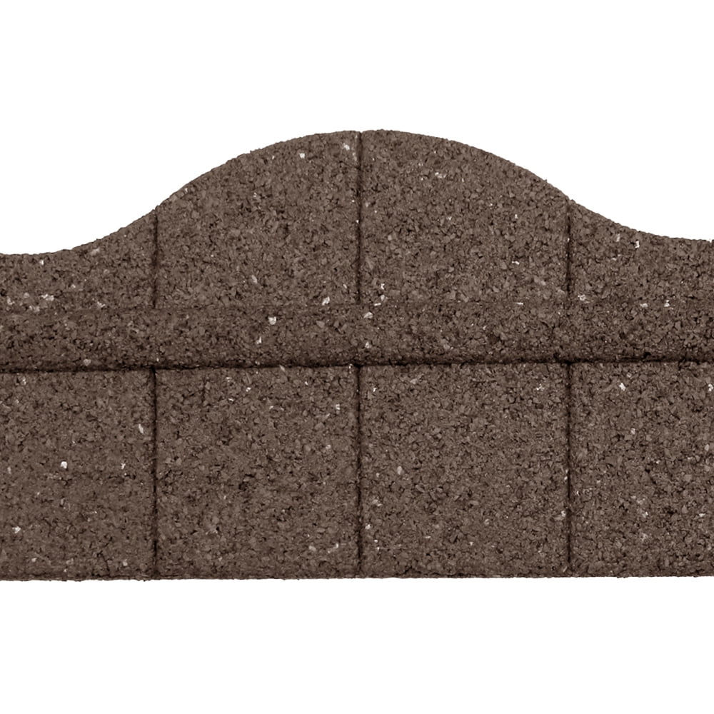 3.25in H x 48in L x 3.24in D Roman Stone Recycled Rubber Garden Border & Edging in Brown, 2-pack