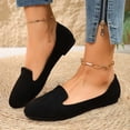 thumbnail image 2 of Black Women'S Shoes Round Toe Closed Toe Slip On Flat Heel Soft Sole Breathable Comfortable Lightweight Casual Footwear For Daily All Day Wear Size 40, 2 of 9