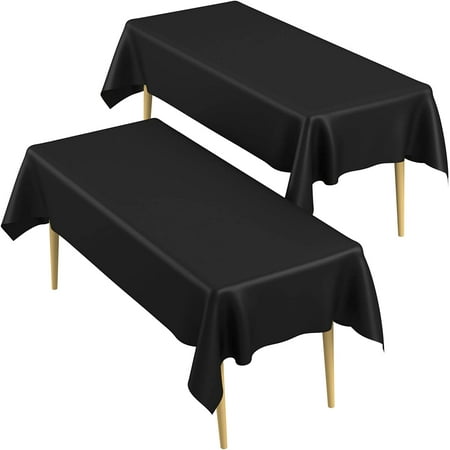 

Table Cloth Black Table Cloth Plastic Table Cloths for Parties Disposable 54 x 108 Table Clothes for Rectangle Tables Disposable Rectangle Table Cloth Decorative Waterproof Table Cover 2 Pack