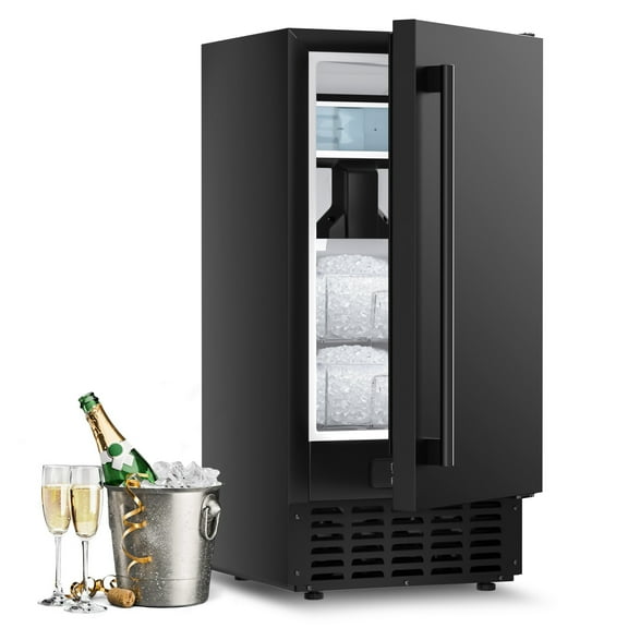 EUHOMY 66lbs Nugget Ice Maker, Under Counter Ice Machine with Auto Clean, Timer, Drainage, Black